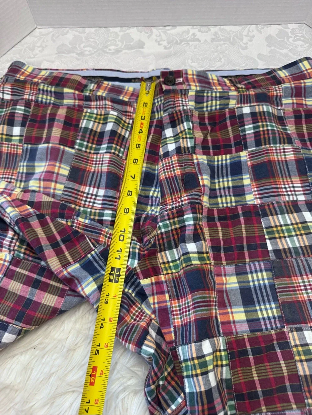 Brooks Brothers Men’s 40 Cotton Patchwork Madras Shorts Preppy Plaid‎ Old Money